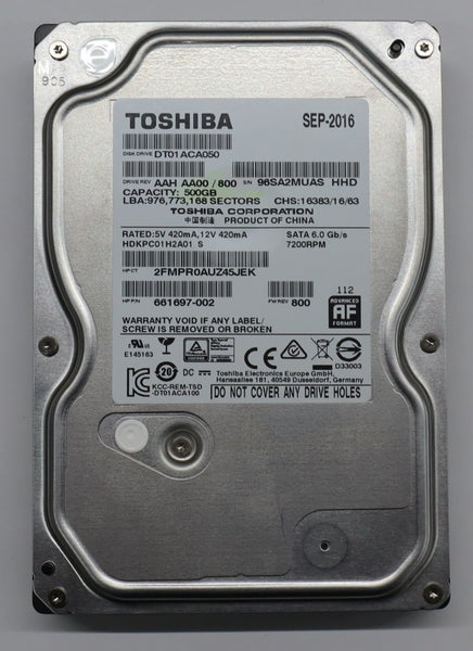 TOSHIBA 3.5インチハードディスク Serial ATA600 DT01ACA050（容量500GB） – メンテナンスパーツ