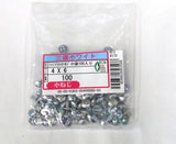 三価メッキ（三価ホワイト） トラス小ねじ M4×6mm（100個入り）